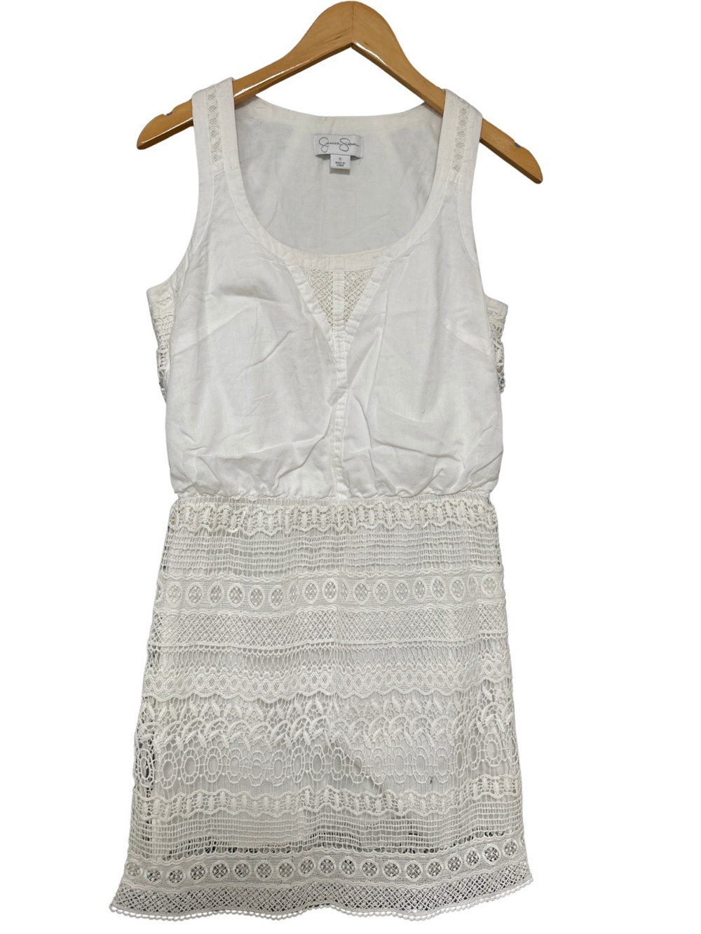 Jessica Simpson White Sleeveless Lace Mini Dress 👗 Size S